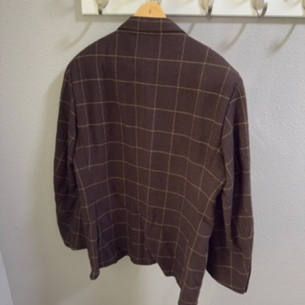 Polo by Ralph Lauren 100% Cashmere Brown Windowpane Blazer – Size 42R - Picture 3 of 16